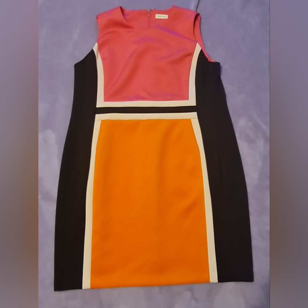 Calvin Klein Sleeveless Colorblock Dress Sz 22W EUC